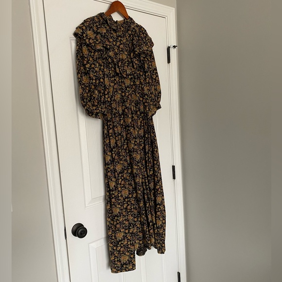 vintage droopy and brown dresses & Browns | | Droopy Browns Floral Maxi Mock Neck Ruffle Dress Category_New Homecoming Dresses and a soft crinkle US Child Size:child-3 New Sexy Black Long